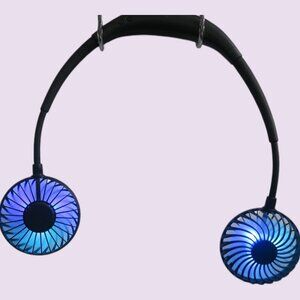 Neck fan in multiple colors Portable Neck Fan, Color Changing LED quiet in black